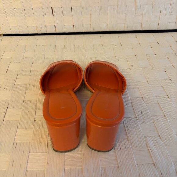 Marc Fisher Tangerine Orange Block Heel Sandals - Picture 4 of 5